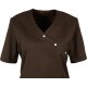beb MEDIZIN/PFLEGE Damen KASACK Kurzarm V-Neck Baumwollmix Braun