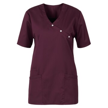 beb MEDIZIN/PFLEGE Damen KASACK Kurzarm V-Neck Baumwollmix Cassis
