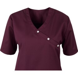 beb MEDIZIN/PFLEGE Damen KASACK Kurzarm V-Neck Baumwollmix Cassis