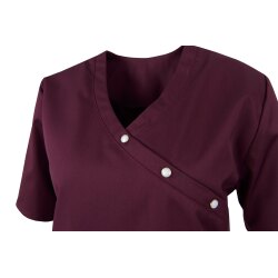 beb MEDIZIN/PFLEGE Damen KASACK Kurzarm V-Neck Baumwollmix Cassis