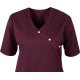 beb MEDIZIN/PFLEGE Damen KASACK Kurzarm V-Neck Baumwollmix Cassis