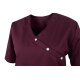 beb MEDIZIN/PFLEGE Damen KASACK Kurzarm V-Neck Baumwollmix Cassis