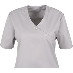 beb MEDIZIN/PFLEGE Damen KASACK Kurz V-Neck Baumwollmix Hellgrau