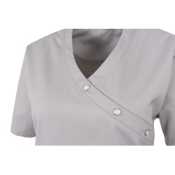 beb MEDIZIN/PFLEGE Damen KASACK Kurz V-Neck Baumwollmix Hellgrau