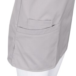 beb MEDIZIN/PFLEGE Damen KASACK Kurz V-Neck Baumwollmix Hellgrau
