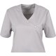 beb MEDIZIN/PFLEGE Damen KASACK Kurz V-Neck Baumwollmix Hellgrau