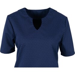 beb MEDIZIN/PFLEGE Damen KASACK Kurzarm V-Neck Marine gepunktet
