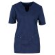 beb MEDIZIN/PFLEGE Damen KASACK Kurzarm V-Neck Marine gepunktet