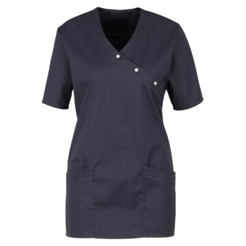 beb MEDIZIN/PFLEGE Damen KASACK V-Neck Baumwollmix Dunkelgrau L