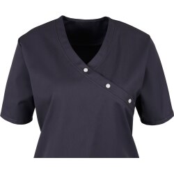 beb MEDIZIN/PFLEGE Damen KASACK V-Neck Baumwollmix Dunkelgrau L