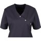 beb MEDIZIN/PFLEGE Damen KASACK V-Neck Baumwollmix Dunkelgrau L