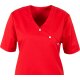 beb MEDIZIN/PFLEGE Damen KASACK Kurzarm V-Neck Baumwollmix Rot M