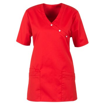 beb MEDIZIN/PFLEGE Damen KASACK Kurzarm V-Neck Baumwollmix Rot L