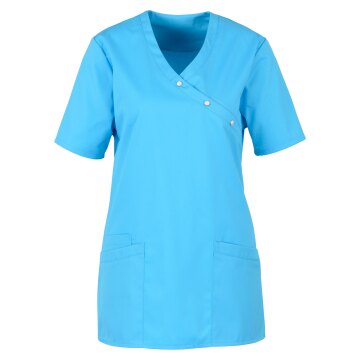 beb MEDIZIN/PFLEGE Damen KASACK Kurzarm V-Neck Baumwollmix Azur M