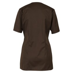 beb MEDIZIN/PFLEGE Damen KASACK Kurzarm V-Neck Baumwollmix Braun L