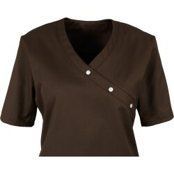 beb MEDIZIN/PFLEGE Damen KASACK Kurzarm V-Neck Baumwollmix Braun L