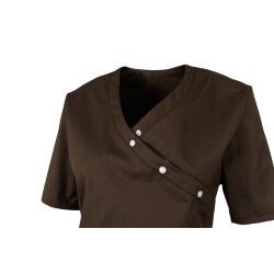 beb MEDIZIN/PFLEGE Damen KASACK Kurzarm V-Neck Baumwollmix Braun L
