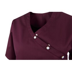 beb MEDIZIN/PFLEGE Damen KASACK Kurzarm V-Neck Baumwollmix Cassis 3XL