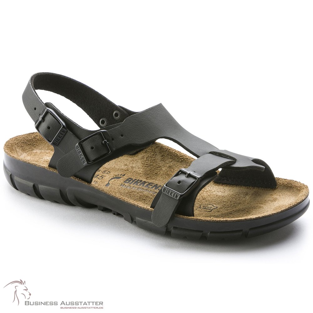 Birkenstock Sandale schmales Schwarz Saragossa Fußbett Obermaterial B