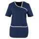 beb MEDIZIN/PFLEGE Damen KASACK Kurzarm V-Neck Marine gepunktet