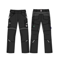 beb HANDWERK Herren Bundhose FLEX Polyestermix Grau/Schwarz