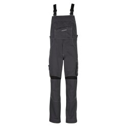 beb HANDWERK Herren Latzhose FLEX Polyestermix Grau/Schwarz