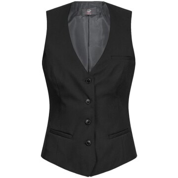 Greiff Corporate SIMPLE Damen Weste V-Neck Regular-Fit Schwarz
