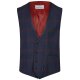Wilvorst CLASSICs Herren Smokingweste V-Neck Drop8 Blau/Rot kariert