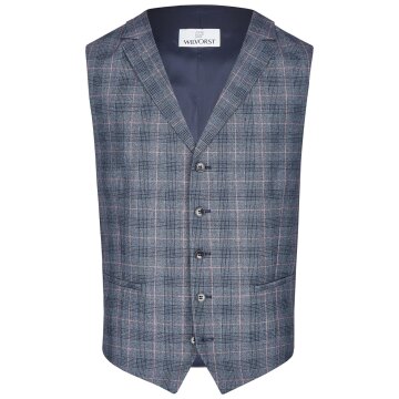 Wilvorst AFTER-SIX Herren Weste Revers Drop8 Blau kariert
