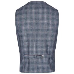Wilvorst AFTER-SIX Herren Weste Revers Drop8 Blau kariert