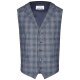 Wilvorst AFTER-SIX Herren Weste Revers Drop8 Blau kariert