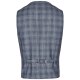 Wilvorst AFTER-SIX Herren Weste Revers Drop8 Blau kariert