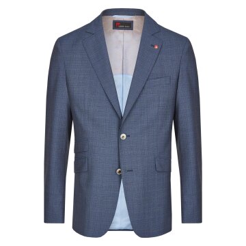 Atelier Torino Mix & Match Sakko Valentino Modern Fit Blau mit dezentem Karo Webmuster Schurwolle Business 891713/30