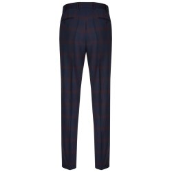 Wilvorst CLASSICs Herren Smokinghose Drop8 Blau/Rot kariert
