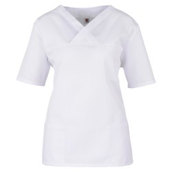 beb Basic Unisex Kasack Medizin & Pflege Schlupfkasak Kurzarm Weiß 65 % Polyester 35 % Baumwolle Damen Herren