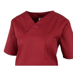 beb Basic Kasack Unisex Kurzarm Weinrot