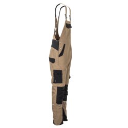 PLANAM Herren Latzhose NORIT 4-Wege-Stretch Sand/Schwarz