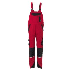 PLANAM Herren Latzhose NORIT 4-Wege-Stretch Rot/Schwarz