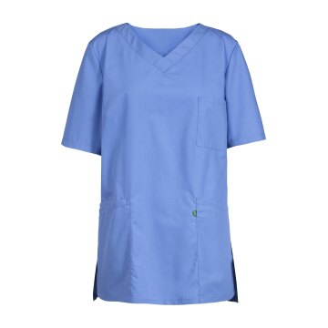 Greiff CARE Damen Schlupfkasack Kurzarm V-Neck Mittelblau