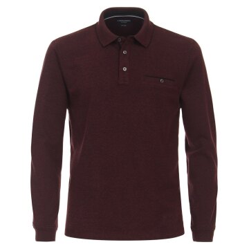 CASAMODA Herren Poloshirt Langarm Polokragen Piqué Bordeaux