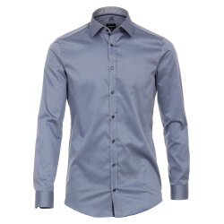 VENTI Herren Businesshemd Langarm Kent Body-Fit Blau