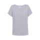 Greiff CHIFFON Damen Bluse Kurzarm Rundhals Regular Silbergrau