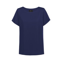 Greiff CHIFFON Damen Bluse Kurzarm Rundhals Regular Marine