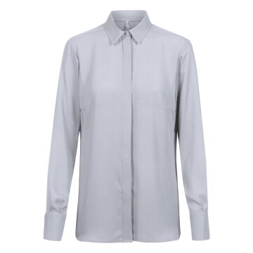 Greiff CHIFFON Damen Chiffon-Bluse Langarm Kent Regular Silbergrau