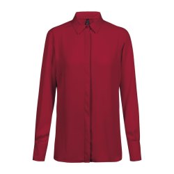 Greiff Corporate Wear SHIRTS Damen Chiffon-Bluse Langarm Kentkragen verdeckte Knopfleiste Regular Fit Polyester OEKO-TEX® Rot