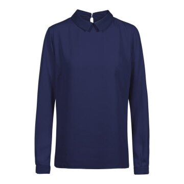 Greiff CHIFFON Damen Chiffon-Schlupfbluse Langarm Regular Marine