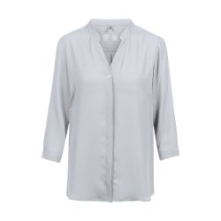 Greiff Corporate Wear SHIRTS Damen Chiffon-Bluse 3/4 Arm V-Ausschnitt Stehkragen Regular Fit Polyester OEKO-TEX® Silbergrau