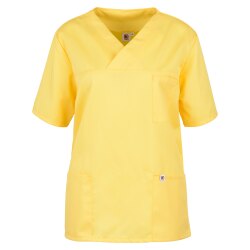 beb MEDIZIN/PFLEGE Unisex KASACK Kurzarm V-Neck TENCEL Gelb