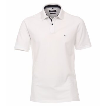 CASAMODA Herren Poloshirt Kurzarm Regular Stretch Piqué Weiß