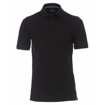 CASAMODA Herren Poloshirt Kurzarm Regular Stretch Piqué Schwarz